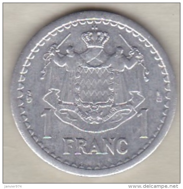 MONACO. 1 FRANC Sans Date (1943). LOUIS II . ALUMINIUM - 1922-1949 Louis II