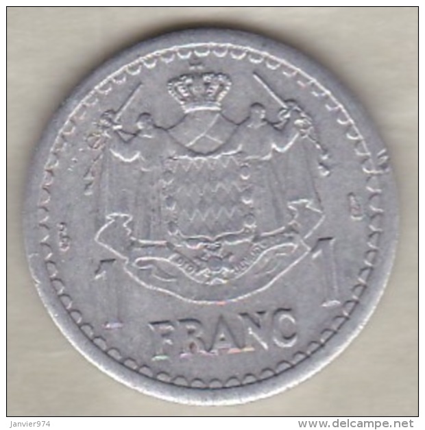 MONACO. 1 FRANC Sans Date (1943). LOUIS II . ALUMINIUM - 1922-1949 Luigi II