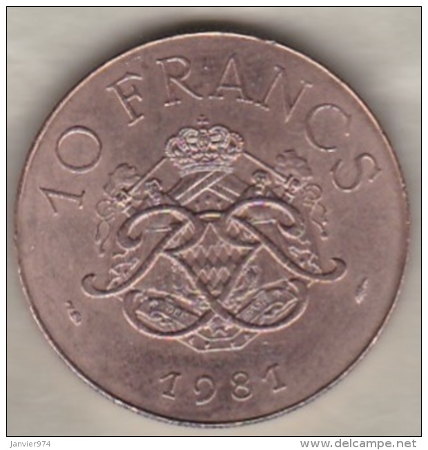 MONACO . 10 FRANCS 1981  RAINIER III - 1960-2001 Nouveaux Francs