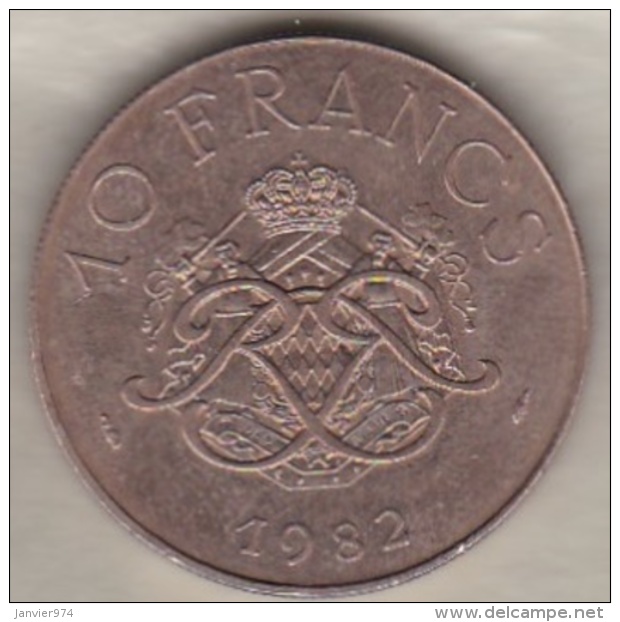 Monaco , 10 Francs 1982 Rainier III , Cupro-aluminium-nickel, Gad# 157 - 1960-2001 Nouveaux Francs