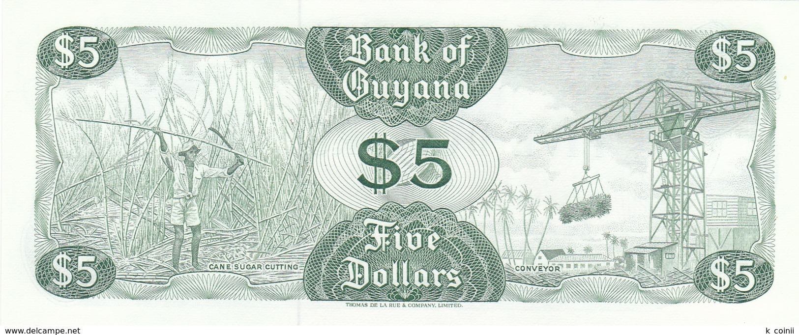 Guyana - 5 Dollars (1966-92) P22 E - UNC - Guyana