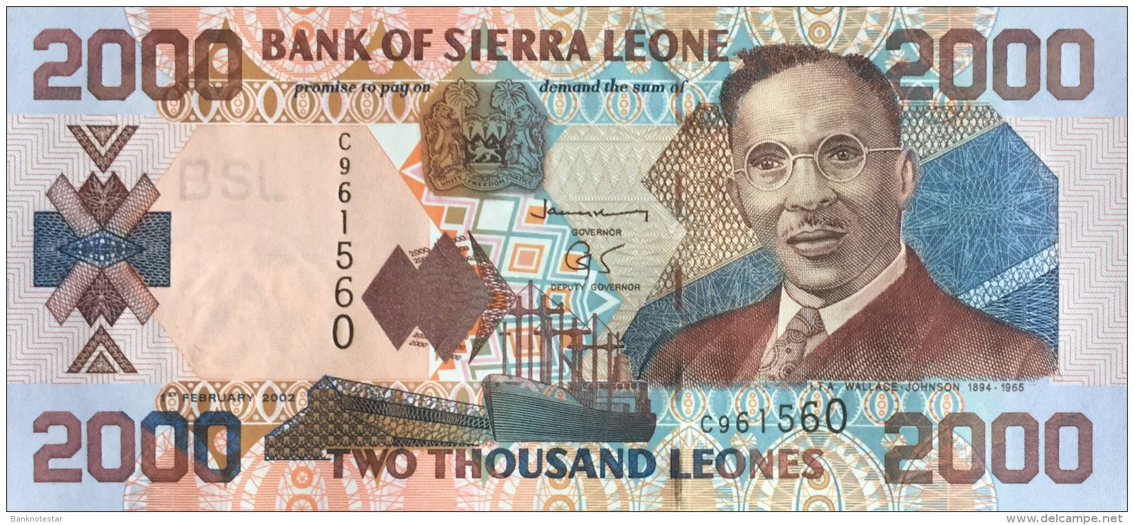 Sierra Leone 2.000 Leones, P-26a (2002) - UNC - Sierra Leone