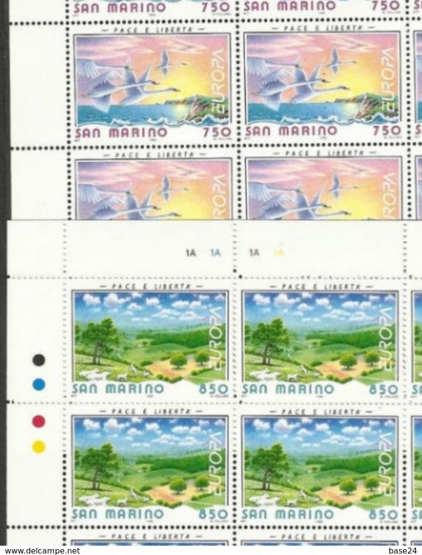 1995 San Marino Saint Marin EUROPA CEPT - EUROPE 20 Serie Di 2v. In Foglio MNH** Sheets - 1995