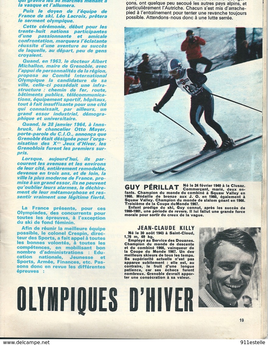 Ski 38  GRENOBLE  JEUX OLYMPIQUES D 'HIVER  1968 ( Mensuel 19 X 28 , 48 Pages ) - Grenoble