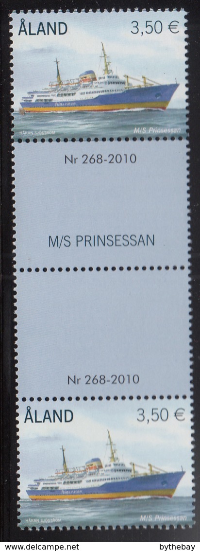 Aland 2010 MNH Scott #301-#302 Passenger Ferries Skandia, Prinsessan Gutter Pairs With Number, Names - Aland