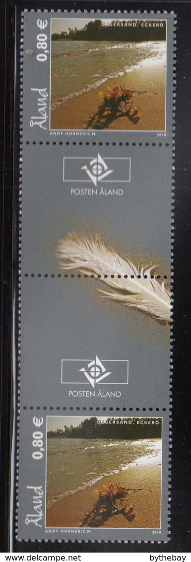 Aland 2010 MNH Scott #308-#309 Degersand, Lillnasberget Gutter Pairs With Emblem - Aland