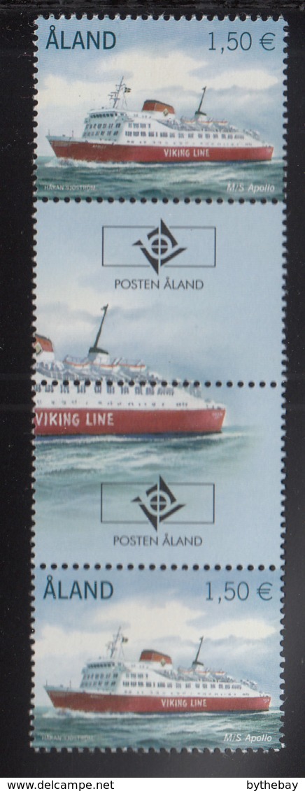 Aland 2011 MNH Scott #311-#312 Passenger Ferries Alandia, Apollo Gutter Pairs With Emblem, Ship - Aland