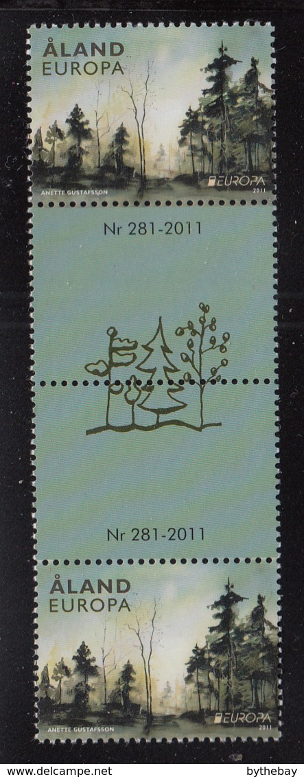 Aland 2011 MNH Scott #315 Trees EUROPA Gutter Pair With Number - Aland