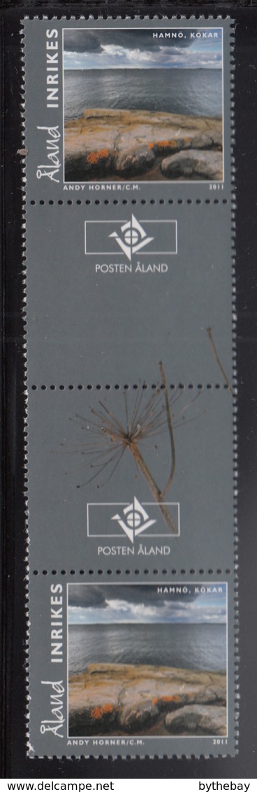 Aland 2011 MNH Scott #322 Hamno, Kokar Gutter Pair With Emblem - Aland