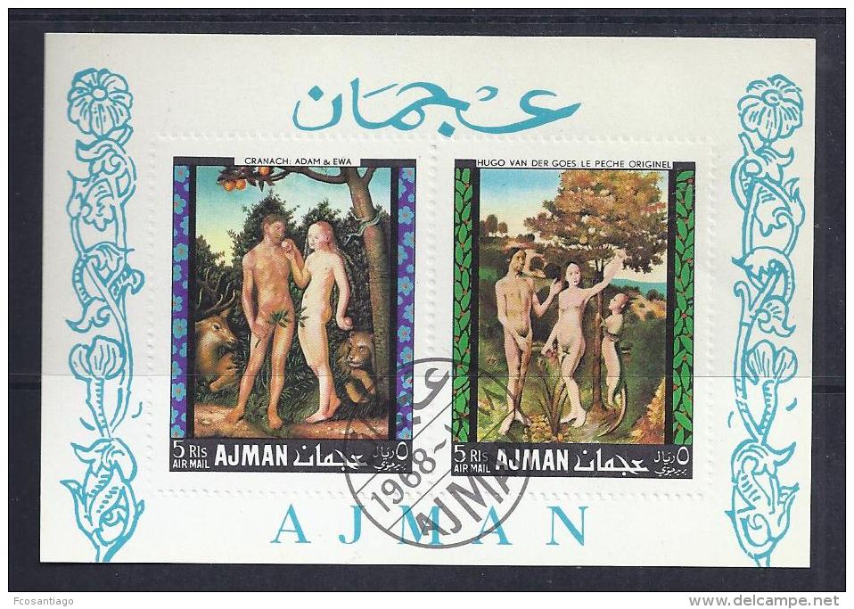 PINTURA - AJMAN 1968 - VFU - Desnudos