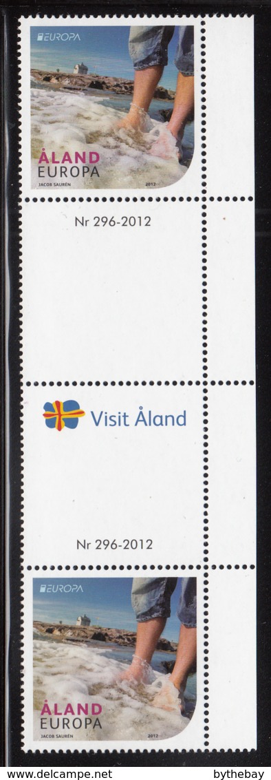 Aland 2012 MNH Scott #330 Tourism EUROPA Gutter Pair With Number - Aland