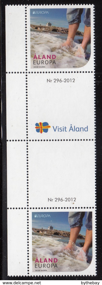 Aland 2012 MNH Scott #330 Tourism EUROPA Gutter Pair With Number - Aland