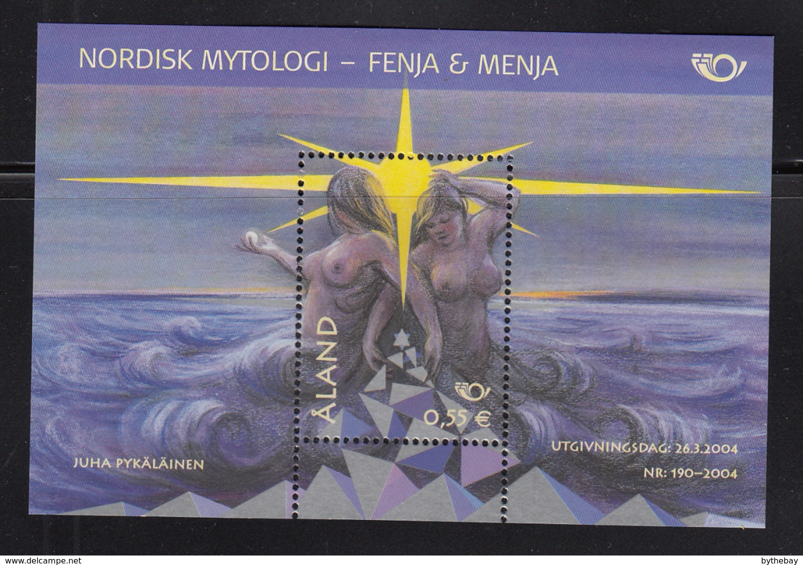 Aland 2004 MNH Scott #221 Souvenir Sheet Norse Gods Fenja, Menja - Aland