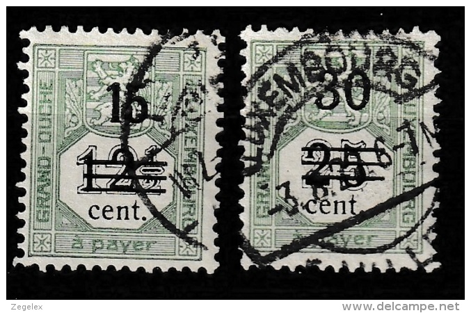 Luxembourg 1920 Portomarken Mi. 8-9 Gestempelt, Cancelled - Postage Due