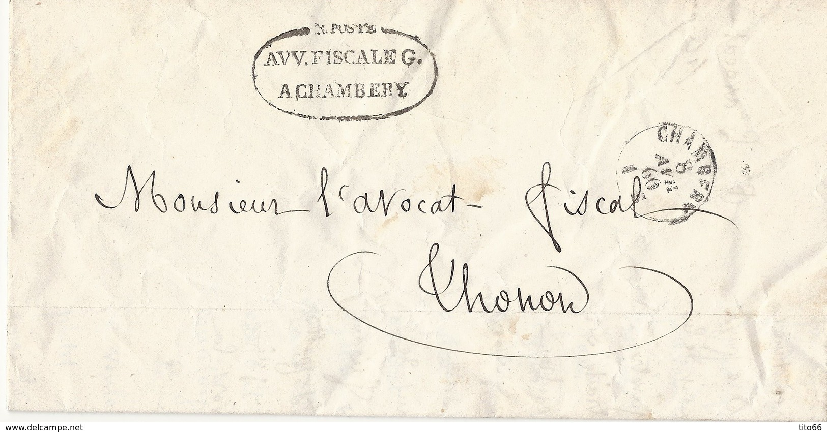 Circulaire Confidentielle Avocat Fiscal Général De Savoie TAD Sarde 8/4/1860 Voir Texte - 1849-1876: Période Classique