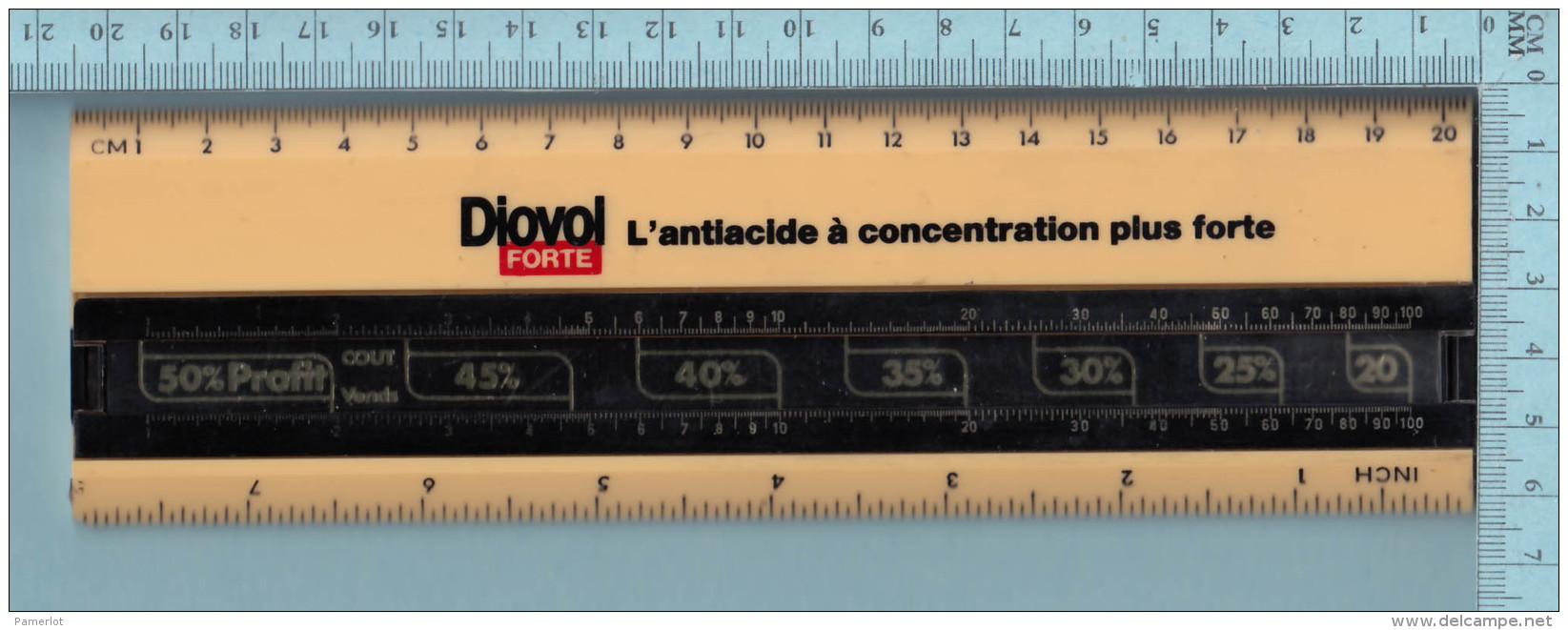 Regle Calcul - Diavol Forte, L'antiacide à Concentration Plus Forte, Calculateur De Profit, Rule - Other & Unclassified