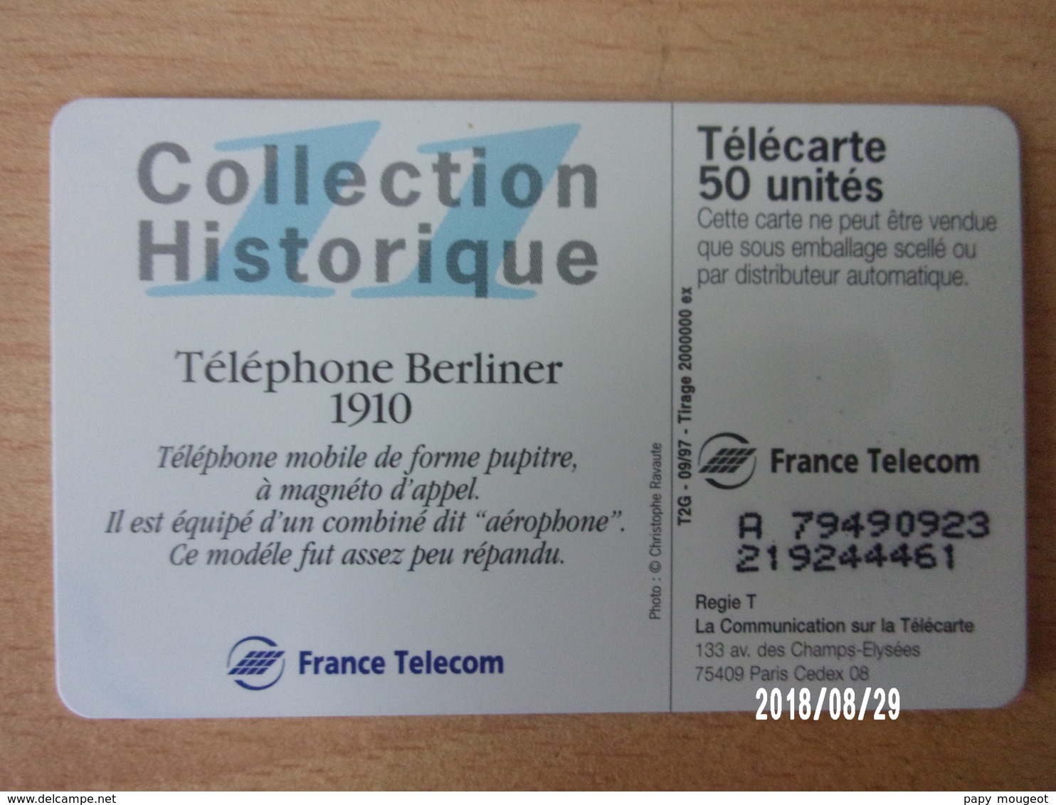 F789 Berliner (11)  50U SO3 Numéro Justifié à Gauche - Téléphones