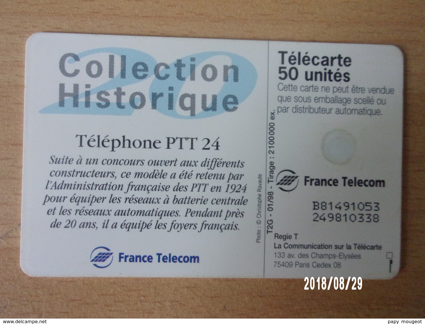 F819 PTT 24 (20)  50U GEM - Téléphones