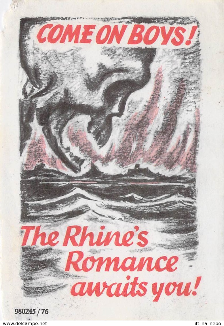 WWII WW2 German Propaganda Leaflet Tract Flugblatt, Code 980245/76, COME ON BOYS! The Rhine's Romance Awaits You! - Non Classés