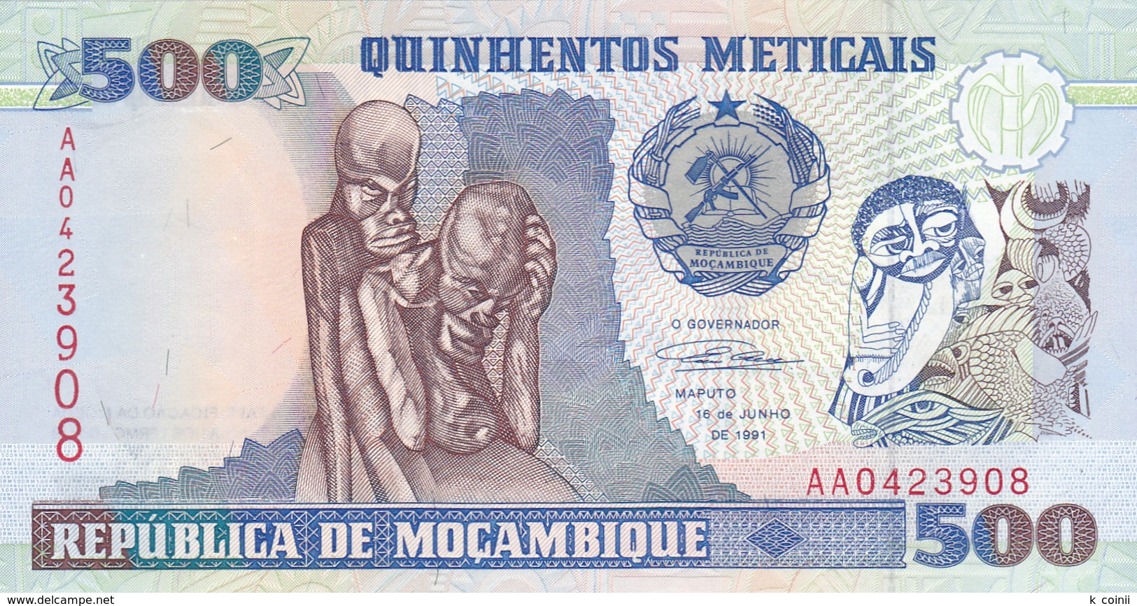 Mozambique - 500 Meticais 16 Jun 1991 - UNC - Mozambique