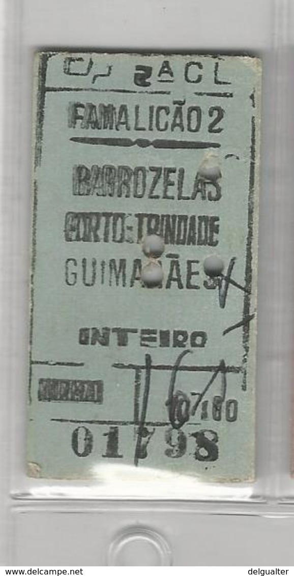 Ticket * Portugal * CP (Comboios De Portugal) * Famalicão 2 - Europa