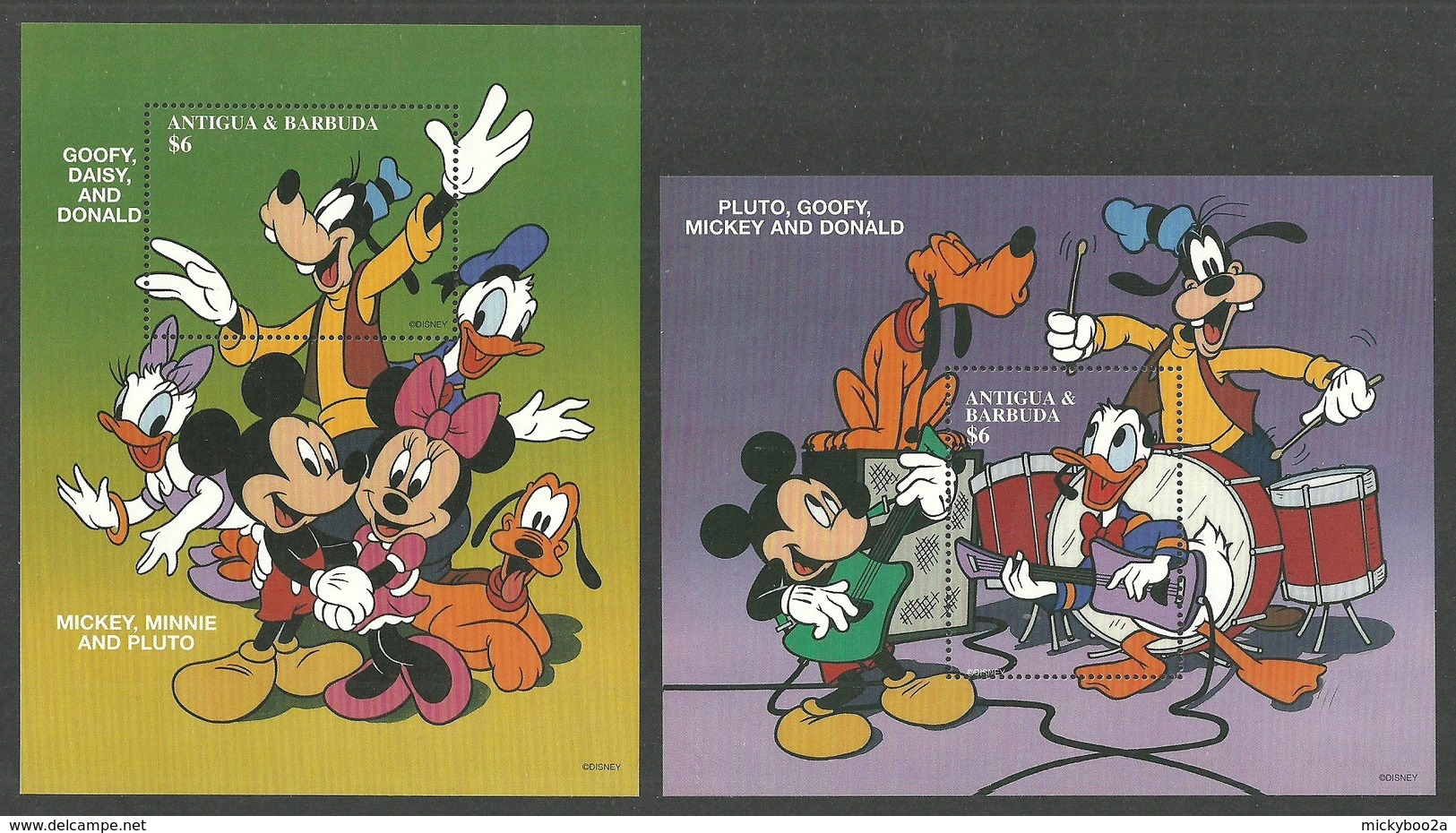 ANTIGUA BARBUDA 1997 DISNEY CHARACTERS CHESS BOXING IMUSIC SET & 2 M/SHEETS MNH - Antigua E Barbuda (1981-...)