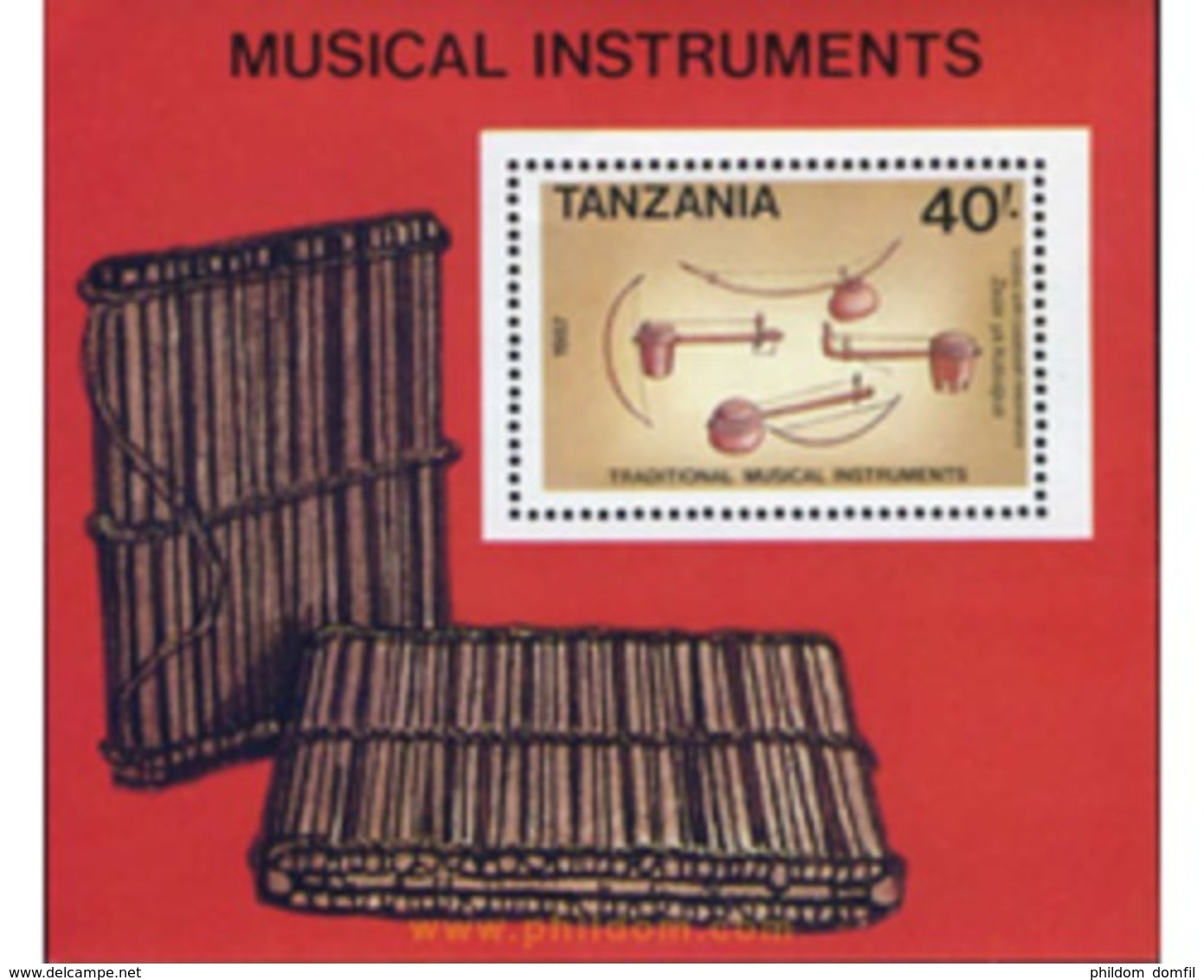 Ref. 365229 * MNH * - TANZANIA. 1989. MUSIC INSTRUMENTS . INSTRUMENTOS MUSICALES - Tanzania (1964-...)