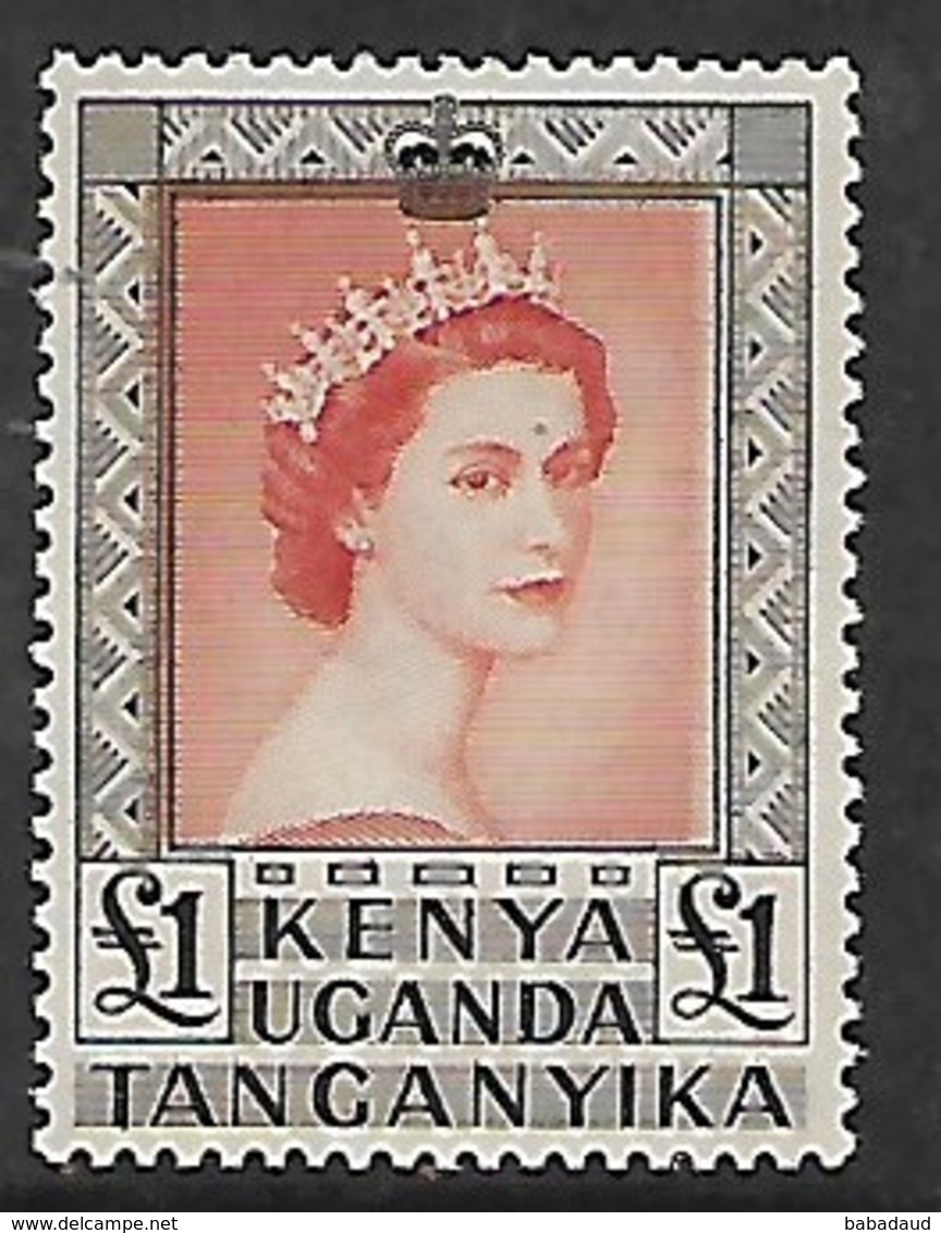 Kenya Uganda Tanganyika, EIIR, 1959, £1 Venetian Red & Black, MNH ** - Kenya, Uganda & Tanganyika