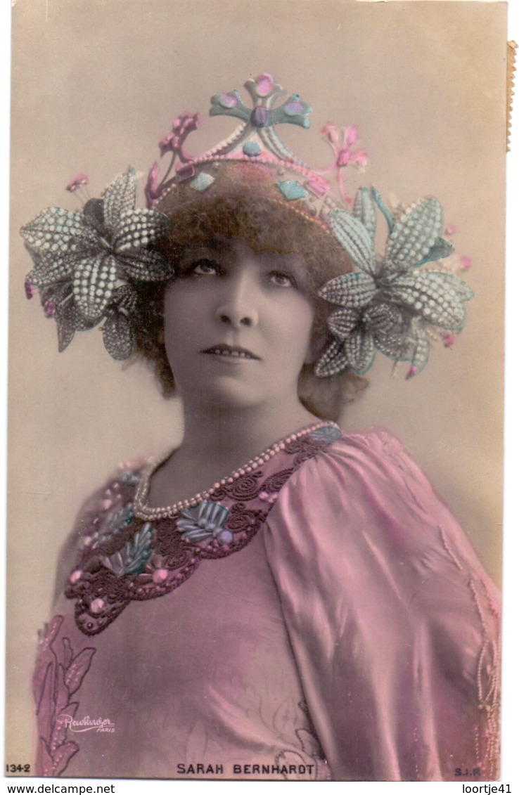 CP - Artiste Théatre - Femme Célèbre - Theater - Sarah Bernhardt - Foto Photo Reutlinger Art Nouveau Diadème - Artistes