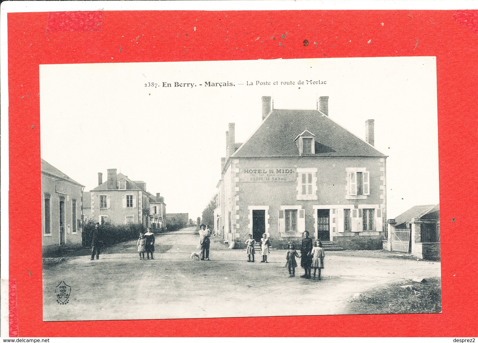 18  MARCAIS Cpa Animée Hotel Du Midi La Poste Route De Morlac        Edit A A Bourges - Autres & Non Classés