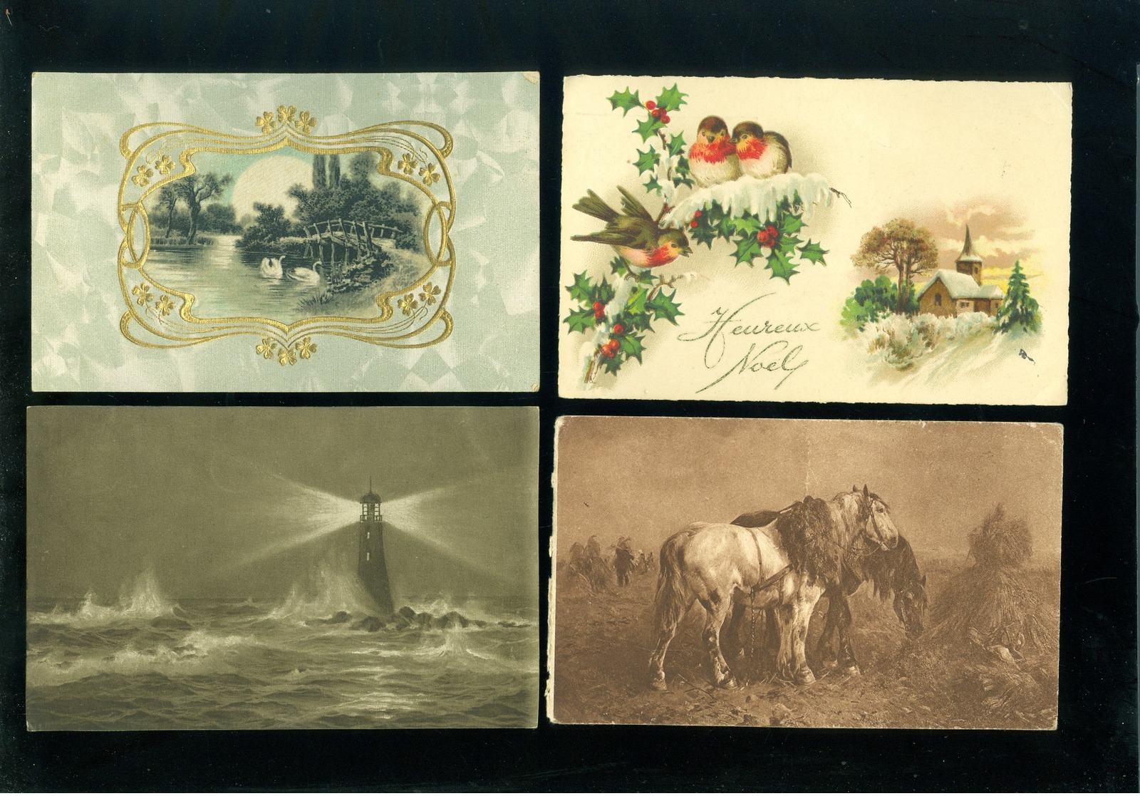 Beau lot de 60 cartes postales de fantaisie   Mooi lot 60 postkaarten van fantasie -  60 scans