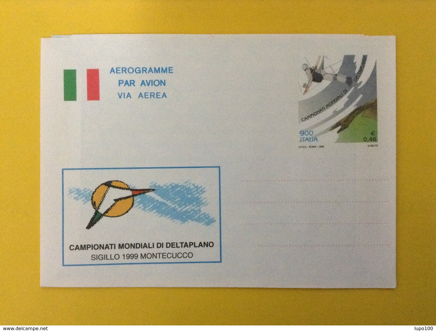 1999 ITALIA AEROGRAMMA POSTALE NUOVO NEW MNH*** - CAMPIONATI MONDIALI DELTAPLANO MONTECUCCO - Interi Postali