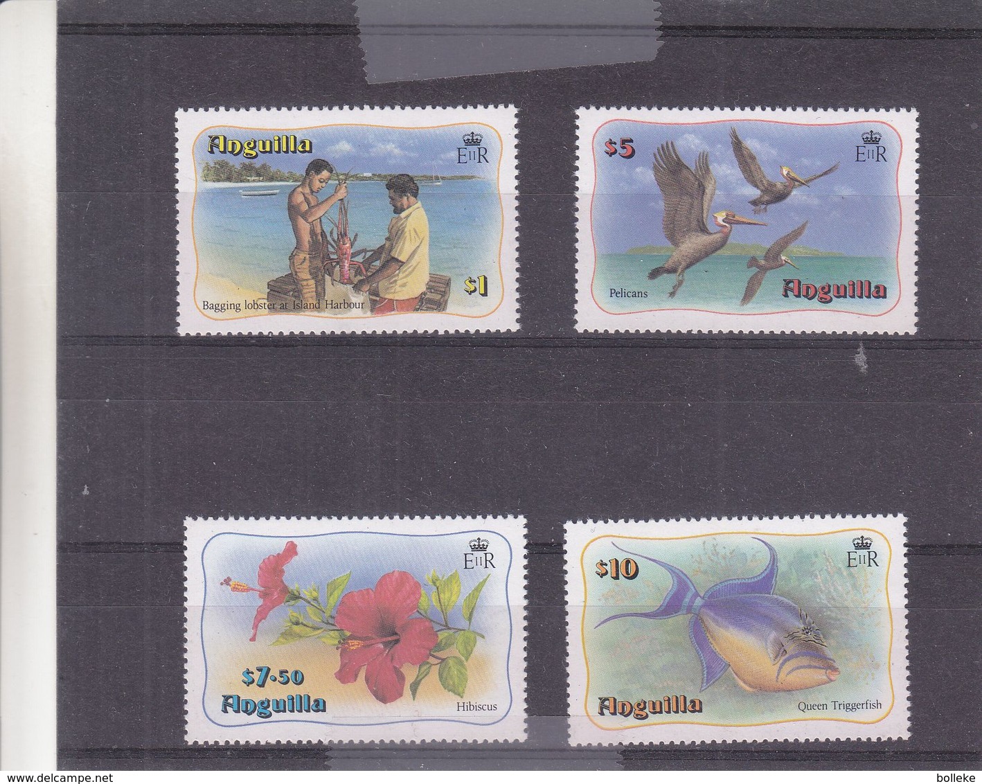 Anguilla - Yvert 437/40 ** - Fleurs - Poissons - Oiseaux - Crustacés - Valeur 58,50 Euros - Anguilla (1968-...)