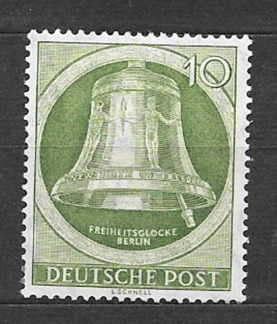 Germania Berlino 1951 Campana Della Libertà A Berlino-Shoneberg. Battaglio A Destra. 10 P. Verde Nuovo/mnh** - Nuovi