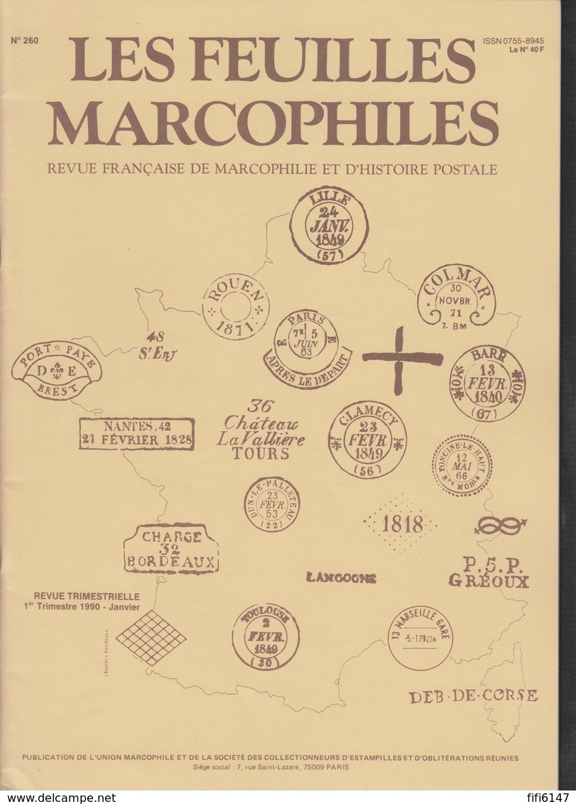 FRANCE-- "LES FEUILLES MARCOPHILES"  N°260 -- 1°TRIMESTRE 1990-- - Français (àpd. 1941)