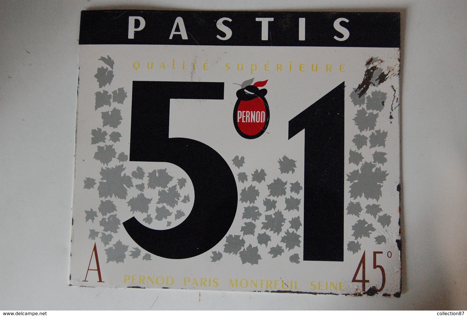 ☺♦♦ PASTIS 51 < PLAQUE PUBLICITAIRE 30cm X 26cm - PERNOD PARIS MONTREUIL SEINE - Autres & Non Classés