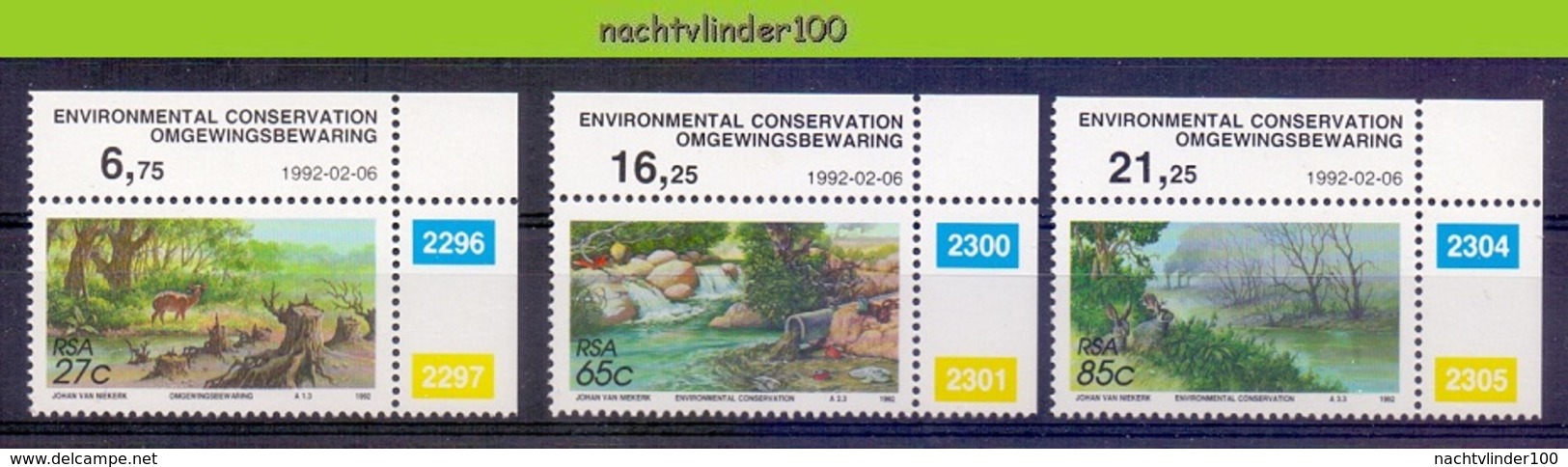 Ncf135 MILIEU HERT VLINDERS HAAS HARE DEER FOREST BUTTERFLIES ENVIRONMENT PROTECTION POLUTION WATER AIR RSA 1992 PF/MNH - Milieubescherming & Klimaat