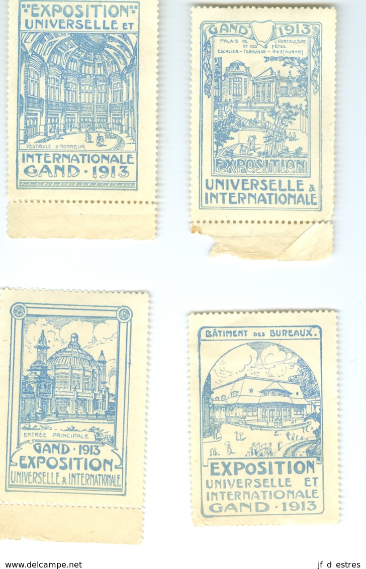 Exposition Universelle Et Internationale Gand 1913 4 Timbres - Vignettes Erinnophilie Erinnofilie Vignetten - Unclassified