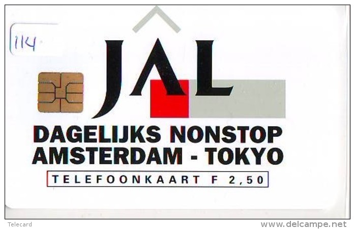 NEDERLAND CHIP TELEFOONKAART CRD-114 * Japan Airlines * Telecarte A PUCE PAYS-BAS * ONGEBRUIKT  * MINT - Avions