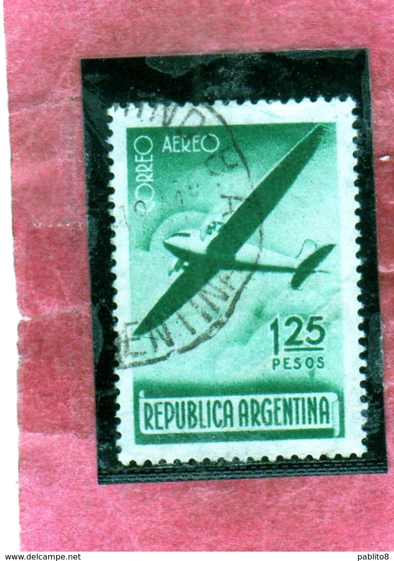 ARGENTINA 1940 AIR MAIL POSTA AEREA CORREO AEREO PLANE IN FLIGHT PESOS 1.25p USATO USED OBLITERE' - Posta Aerea