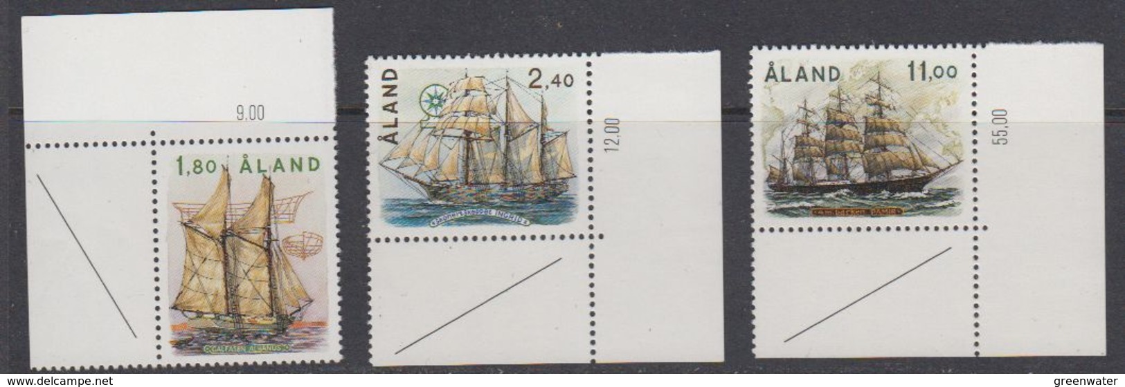 Aland 1988 Sailing Ships 3v (corner) ** Mnh (40285) - Aland
