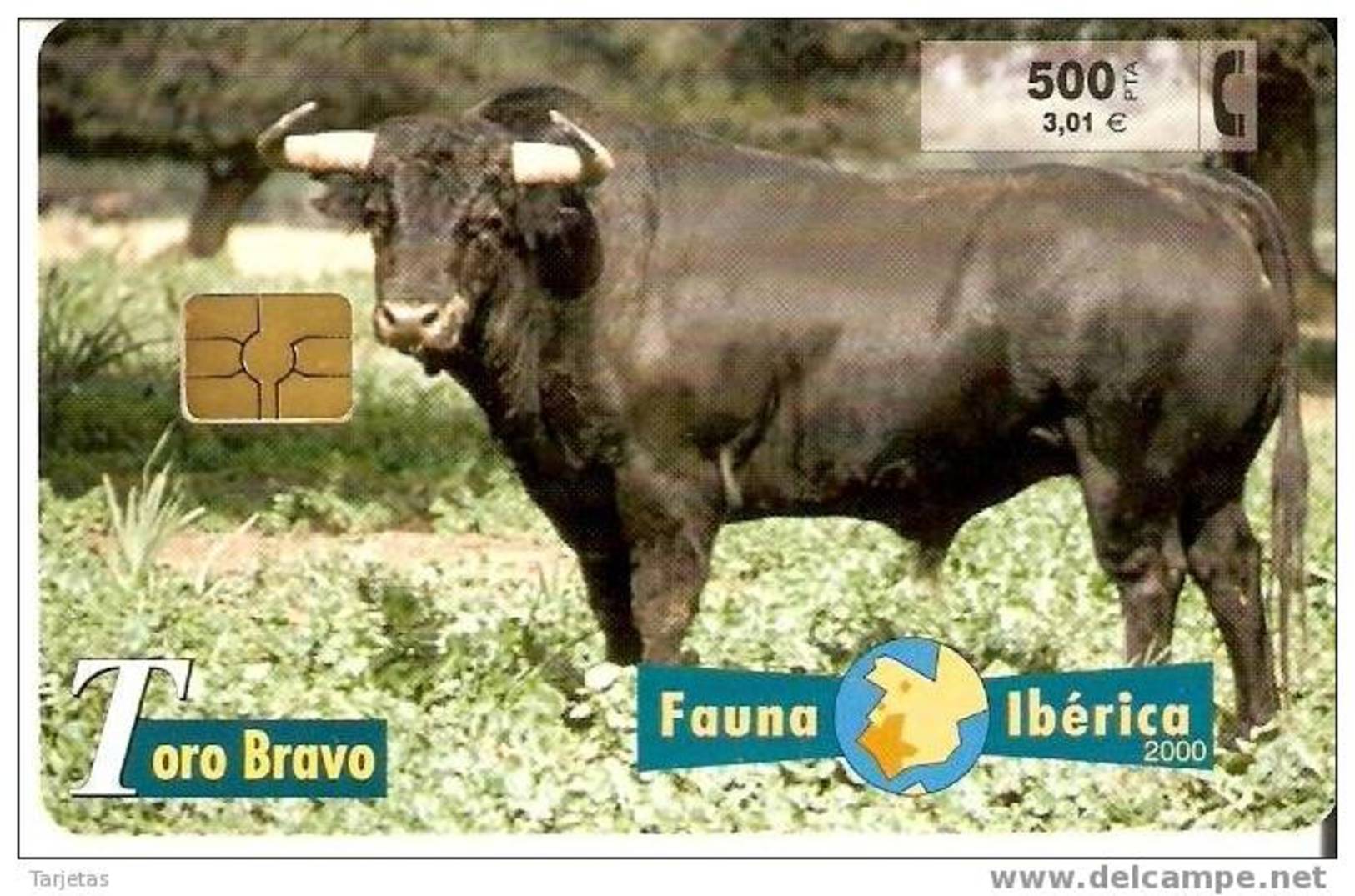 TARJETA TORO BRAVO FAUNA IBERICA DEL 5/00 Y TIRADA 8000  (BULL) - Otros & Sin Clasificación