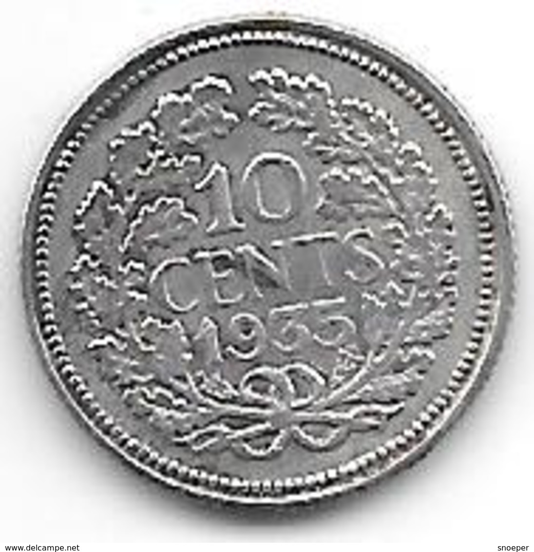 *netherlands 10 Cents 1935  Km 163  Xf - 10 Cent