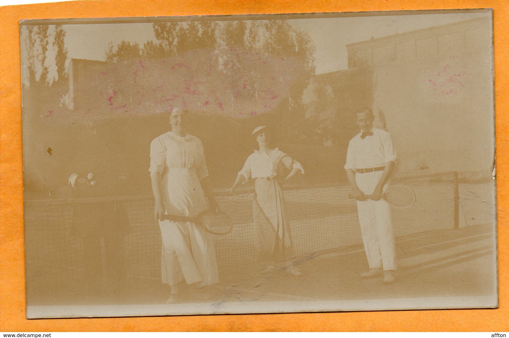 Teheran Iran Playing Tenis 1900 Real Photo Postcard Mailed - Iran
