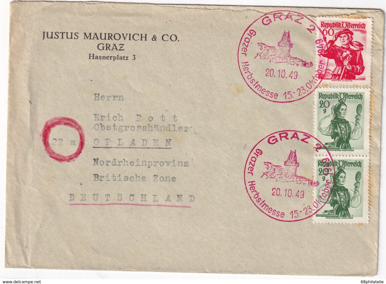 AUTRICHE 1949 LETTRE DE GRAZ - Storia Postale