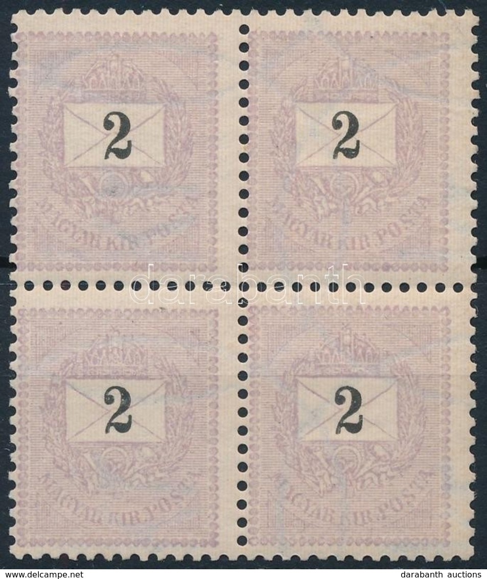 ** 1889 2kr Elfogazott Négyestömb (1 Bélyegen Gumihiba) Gum Disturbance On 1 Stamp - Andere & Zonder Classificatie