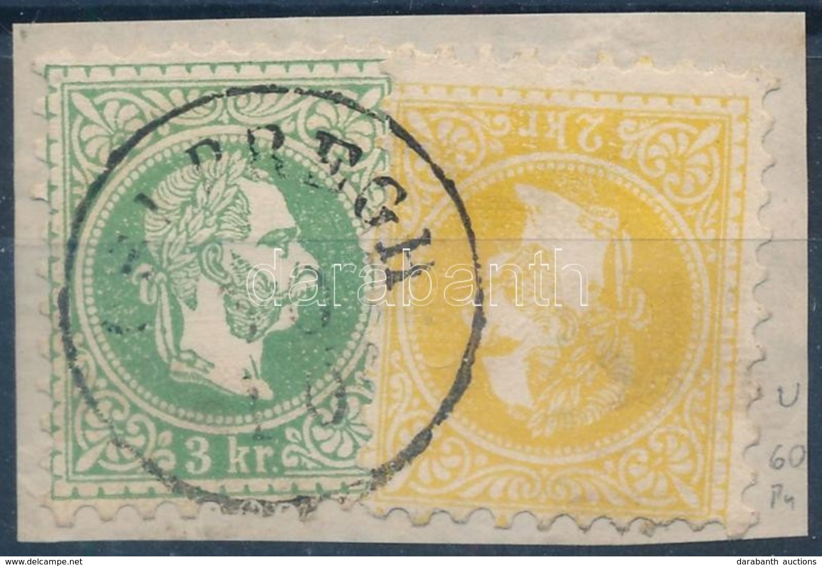 1867 2kr + 3kr 'CSEPREGH' - Andere & Zonder Classificatie