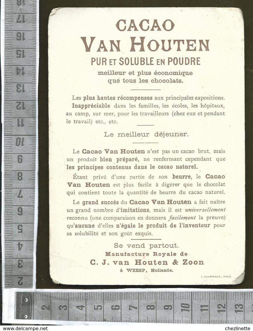CHROMO CACAO VAN HOUTEN / DEUX ENFANTS SE DISPUTENT UNE TASSE DE CHOCOLAT - Van Houten