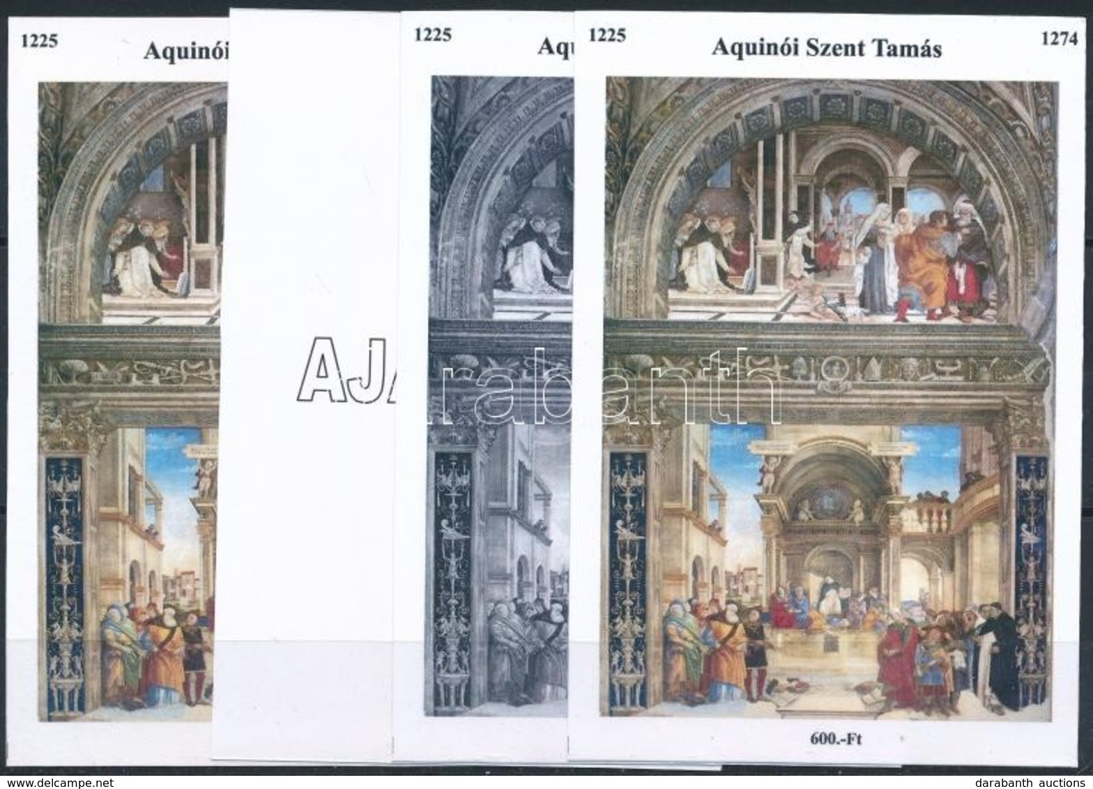 ** 2013/ 01 Aquinoi Szent Tamás 4 Db-os Emlékív Garnitúra (28.000) - Andere & Zonder Classificatie