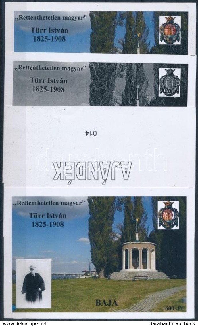 ** 2008/14 Türr István - Baja 4 Db-os Emlékív Garnitúra (15.000) - Andere & Zonder Classificatie
